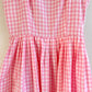 Adorable 1950s Pink Gingham Summer Dress (XS)