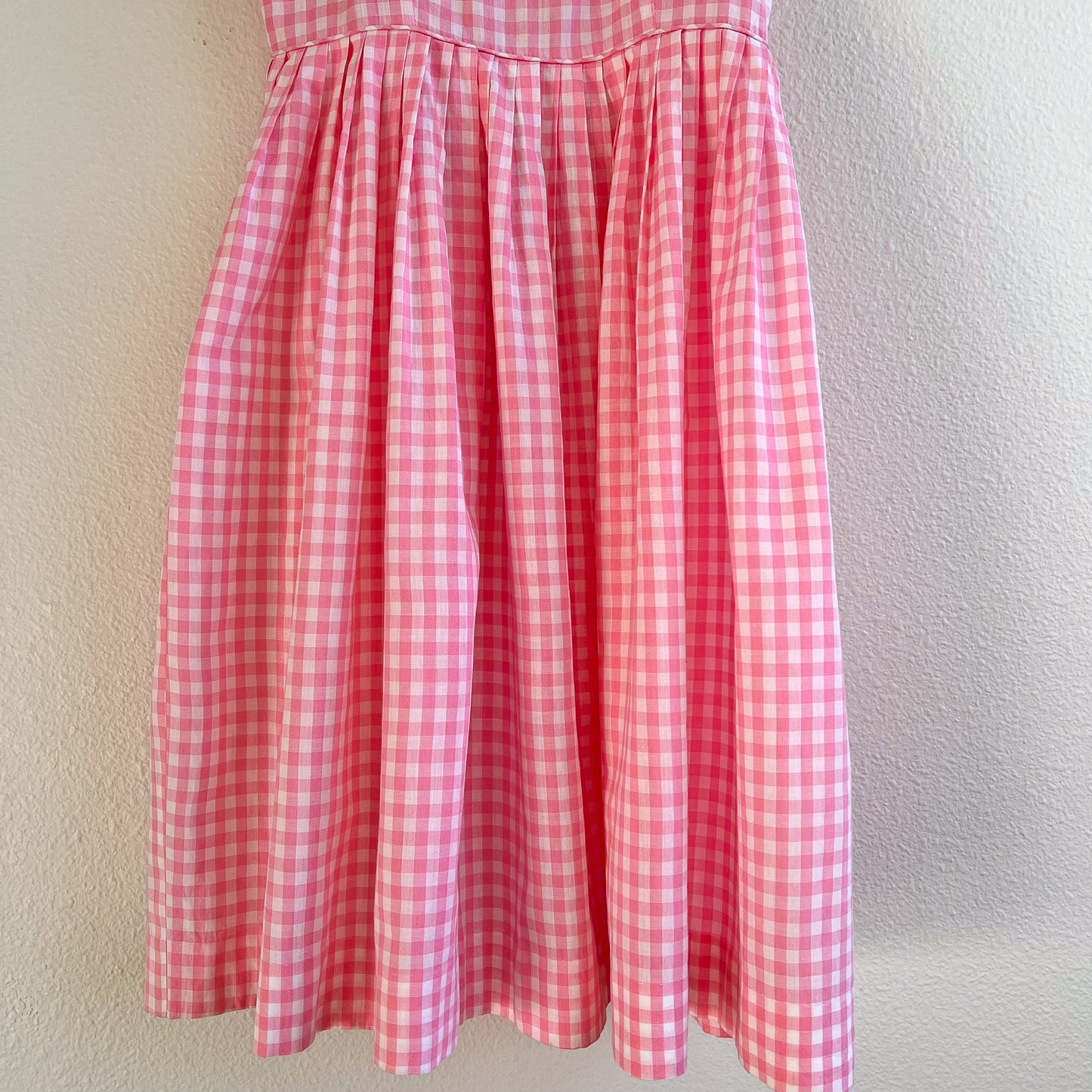 Adorable 1950s Pink Gingham Summer Dress (XS)