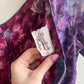 1950s Deep Purple Floral Chiffon Party Dress (M)