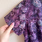 1950s Deep Purple Floral Chiffon Party Dress (M)
