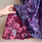 1950s Deep Purple Floral Chiffon Party Dress (M)