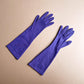 1950s Purple Long Gloves With Embroidered Details