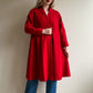 1950s Red Tweed Coat With Plaid Lining (S/M)