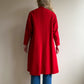 1950s Red Tweed Coat With Plaid Lining (S/M)