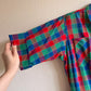 Gorgeous 1950s Red, Green, and Blue Plaid Silk Dress (S)