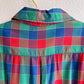 Gorgeous 1950s Red, Green, and Blue Plaid Silk Dress (S)