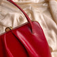 1950s Ruby Red Leather Structured Handbag
