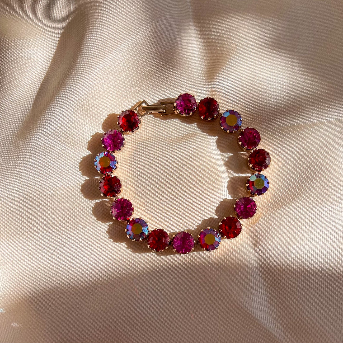 1950s Red and Purple Gemstone Bracelet