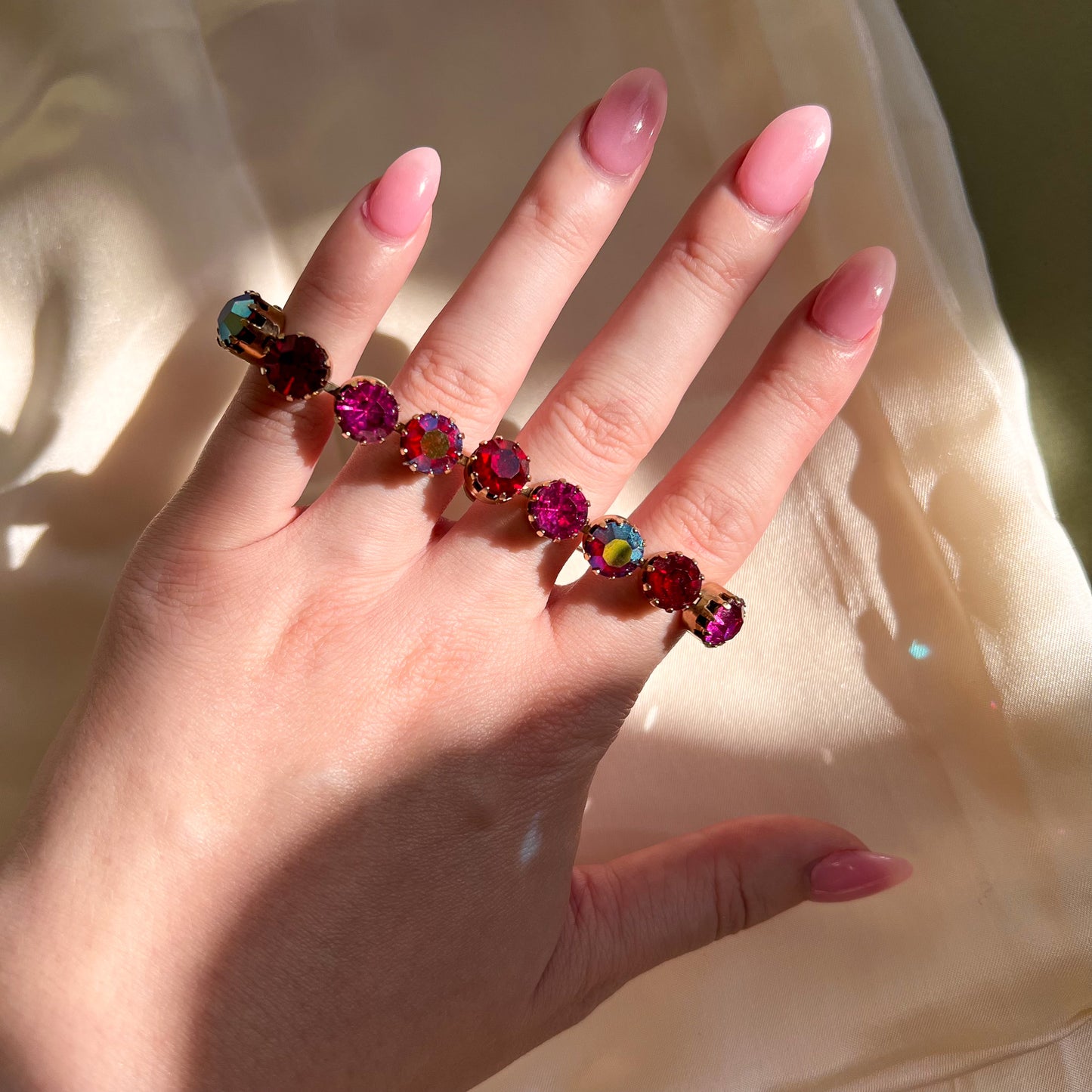 1950s Red and Purple Gemstone Bracelet