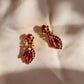 1950s Rich Red Rhinestone Clip-On Earrings