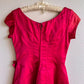 Darling 1950s Red Silk Party Dress With Bow (XS/S)