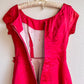 Darling 1950s Red Silk Party Dress With Bow (XS/S)