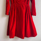 Cute 1950s Red Velvet Long Sleeve Dress (XS/S)