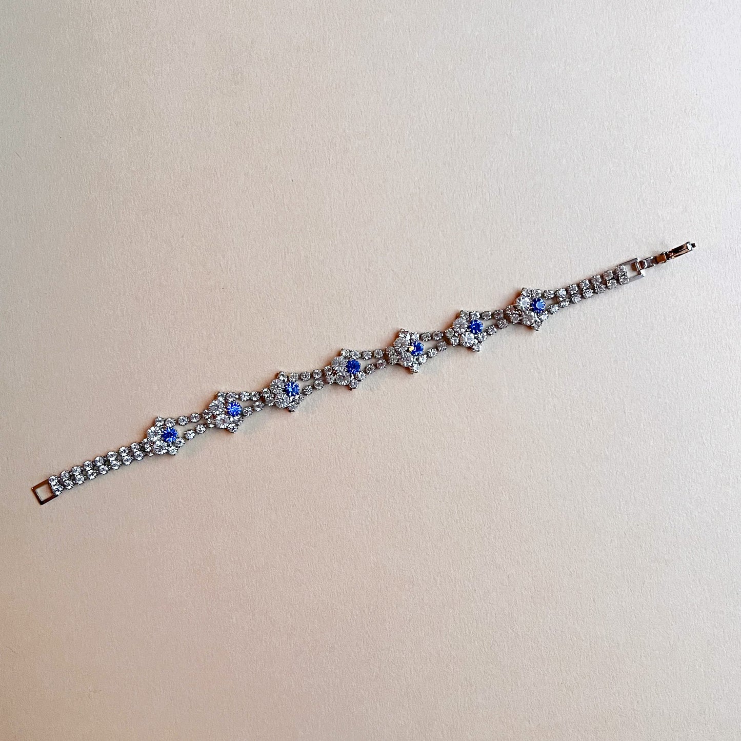 1950s Rhinestone and Sapphire Bracelet