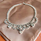 1950s Scalloped Rhinestone Choker Necklace