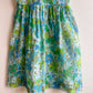 1950s Sheer Blue and Green Floral Print Dress (L)