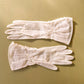 1950s Sheer White Ruched Gloves