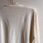 Soft 1950s White Cardigan With Beaded Bow (M/L)