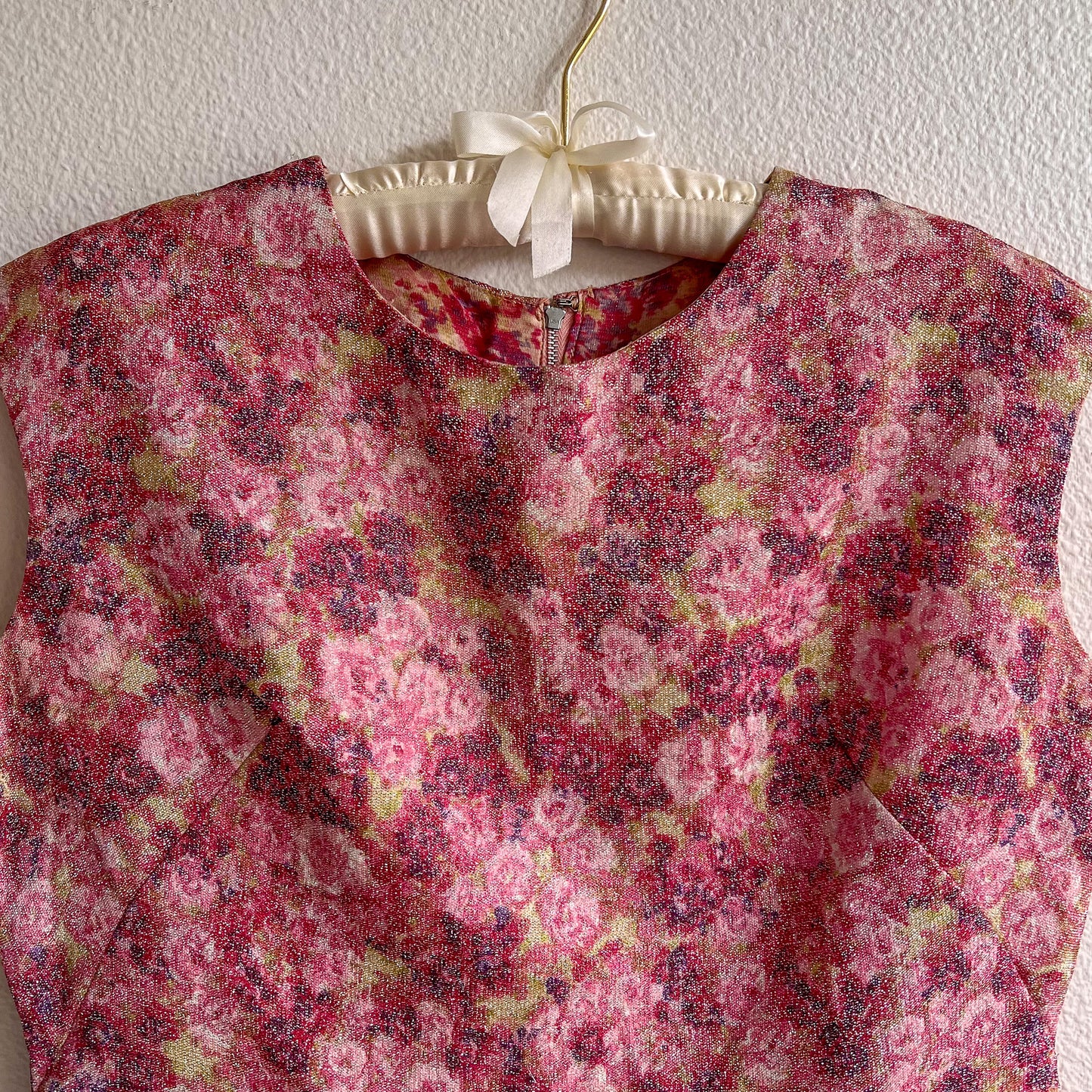 1950s Sparkling Roses Pattern Blouse (S/M)