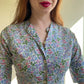 1950s Summer Dress With Purple Daisy Print (XS)