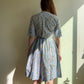 1950s Summer Dress With Purple Daisy Print (XS)