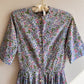 1950s Summer Dress With Purple Daisy Print (XS)