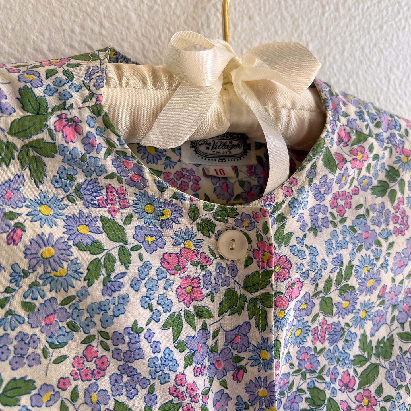 1950s Summer Dress With Purple Daisy Print (XS)