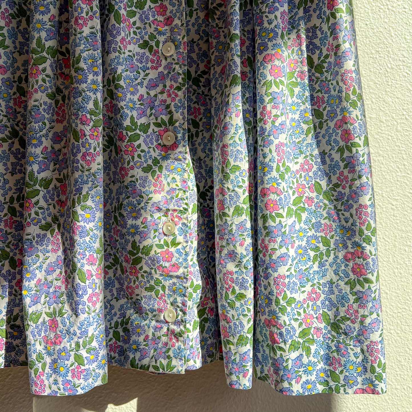 1950s Summer Dress With Purple Daisy Print (XS)