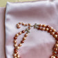 1950s Large Taupe Beaded Double-Strand Necklace