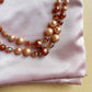 1950s Large Taupe Beaded Double-Strand Necklace