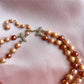 1950s Large Taupe Beaded Double-Strand Necklace