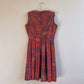 1950s Funky Tiki Print Dress With Pleated Skirt (M)
