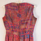 1950s Funky Tiki Print Dress With Pleated Skirt (M)