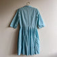 1950s Turquoise and White Gingham Summer Dress (M)