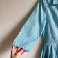 1950s Turquoise and White Gingham Summer Dress (M)