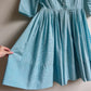 1950s Turquoise and White Gingham Summer Dress (M)