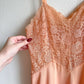 1950s Warm Taupe Lace Slip Dress (XS/S)