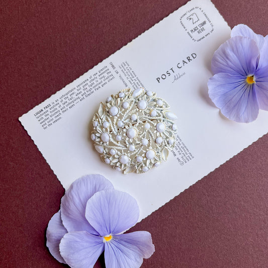 1950s Circular White Gemstones Brooch