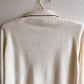 1950s White Cashmere Cardigan With Leaf Details (S/M)