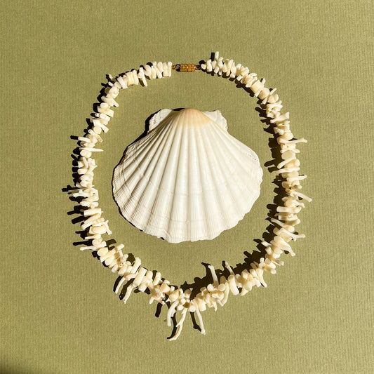 Stunning 1950s White Coral Branch Necklace