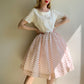 Sweetest 1950s White and Red Polka Dot Party Dress (S/M)