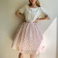 Sweetest 1950s White and Red Polka Dot Party Dress (S/M)