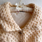 1950s Wool Waffle Knit Cardigan With Brass Buttons (XS)