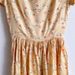 Darling 1950s Yellow Silk Dress With Delicate Print (XS)