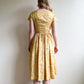 Darling 1950s Yellow Silk Dress With Delicate Print (XS)