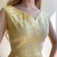 Darling 1950s Soft Yellow Silk Jacquard Gown (S/M)
