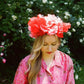 1950s Red and Pink Chiffon Flowers Hat