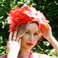 1950s Red and Pink Chiffon Flowers Hat