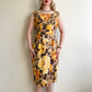 1960s Autumnal Blooming Roses Print Dress (M/L)