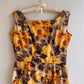 1960s Autumnal Blooming Roses Print Dress (M/L)